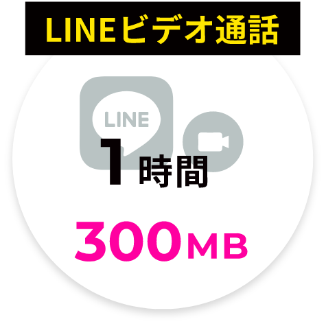 LINEビデオ通話：1時間300MB
