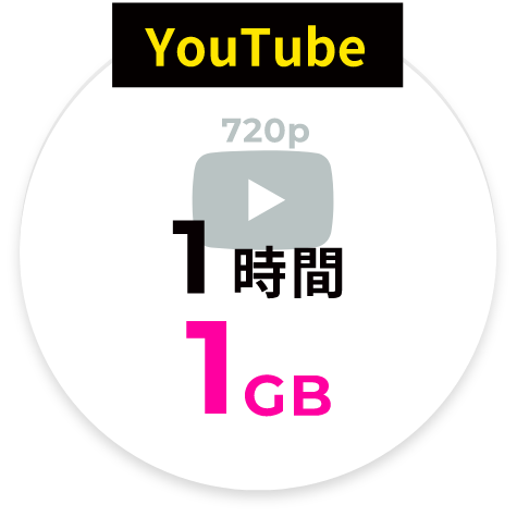 YouTube：1時間1GB